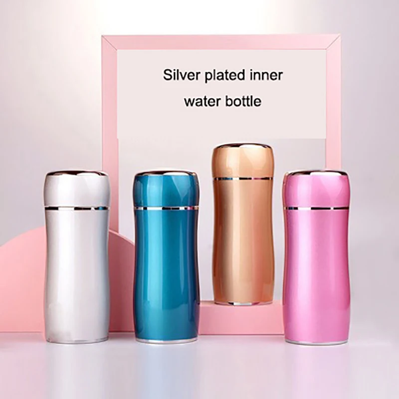 

Посеребренная бутылка для воды, внутренняя емкость из стерлингового серебра для дома, офиса, путешествий, женский подарок, подарок на день матери