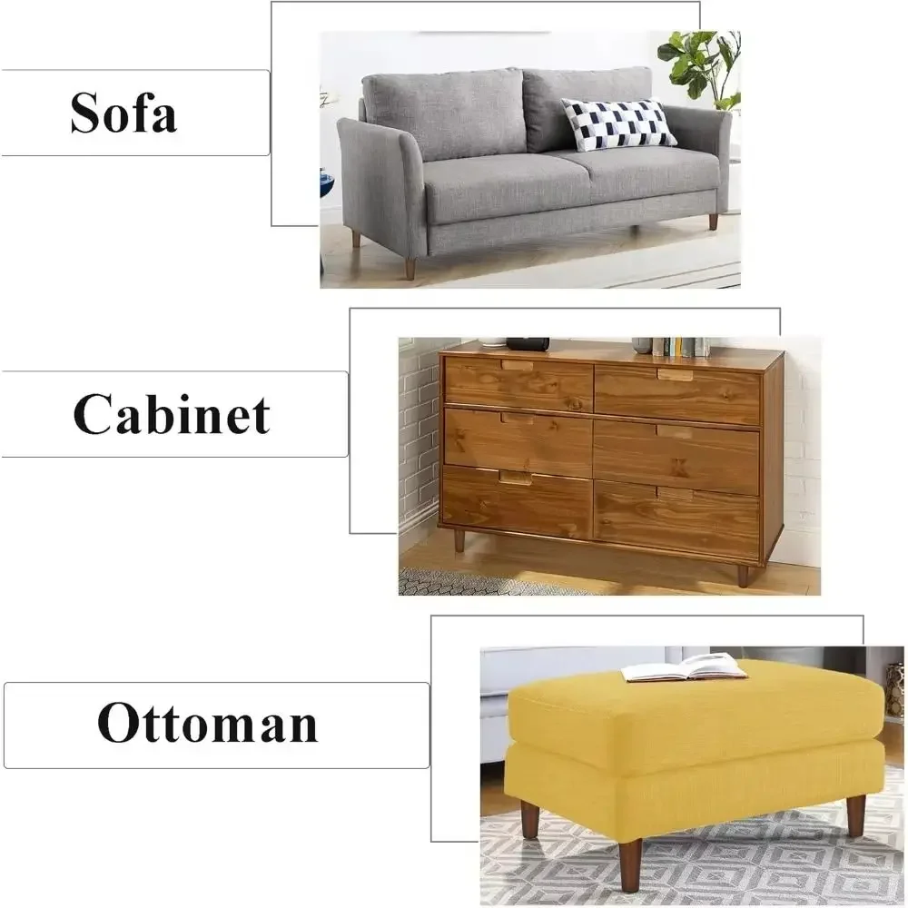 Stylish Solid Wood Conical Furniture Legs with Iron Plate