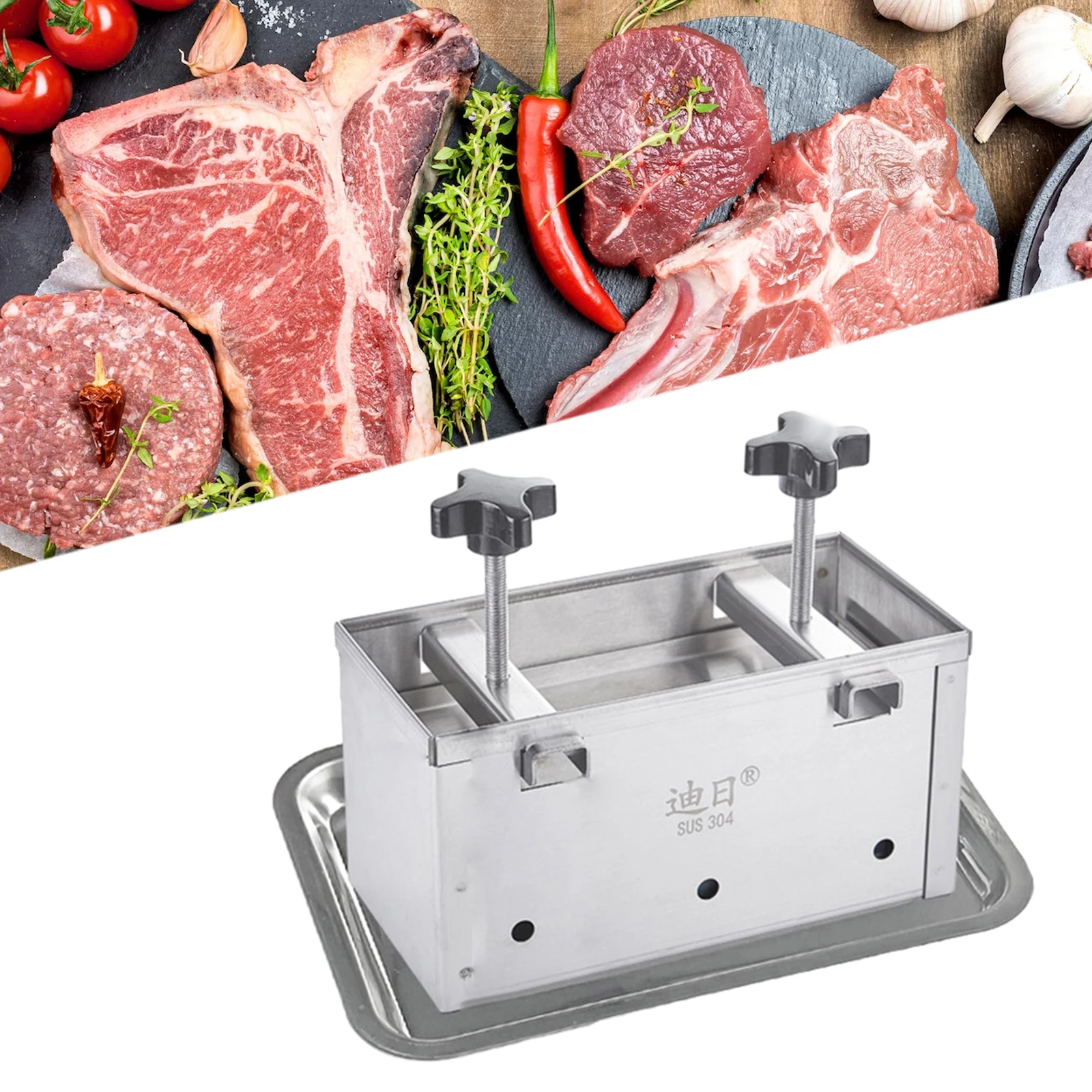 Stainless Steel Ham Meat Pressing Mold Box for Kitchen Tool Hamburger Making