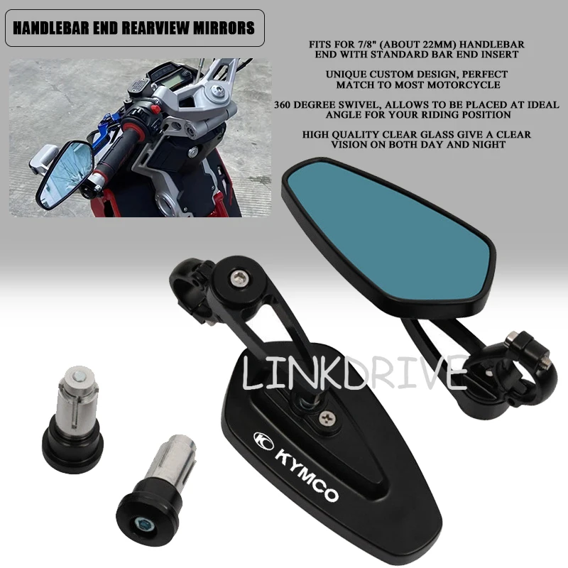 

Motorcycle Mirror CNC Handlebar End Rearview Mirrors For KYMCO DOWNTOWN NIKITA GDINK KXCT PeoPle S Racing S G150
