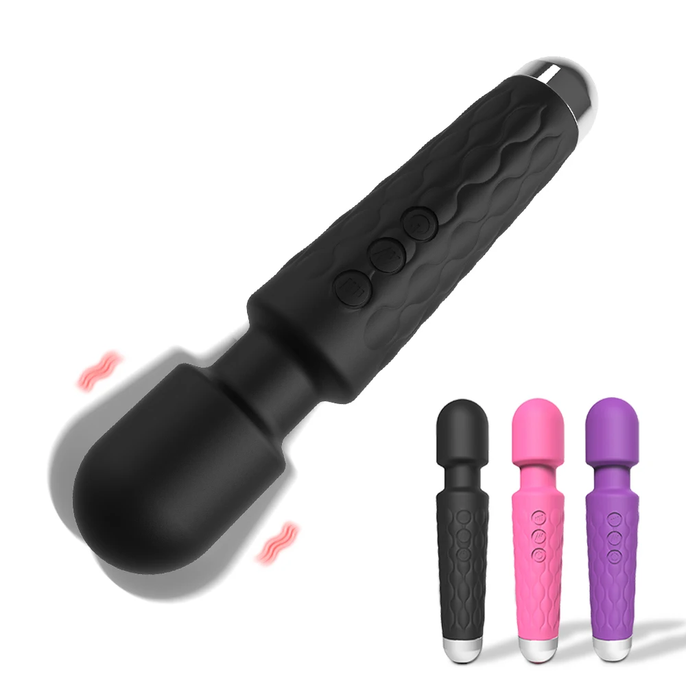 Powerful Vibrator Magic Wand USB Rechargeable Massager Clitoral G-Spot Vibrator Sex Toy for Women Adults 18+