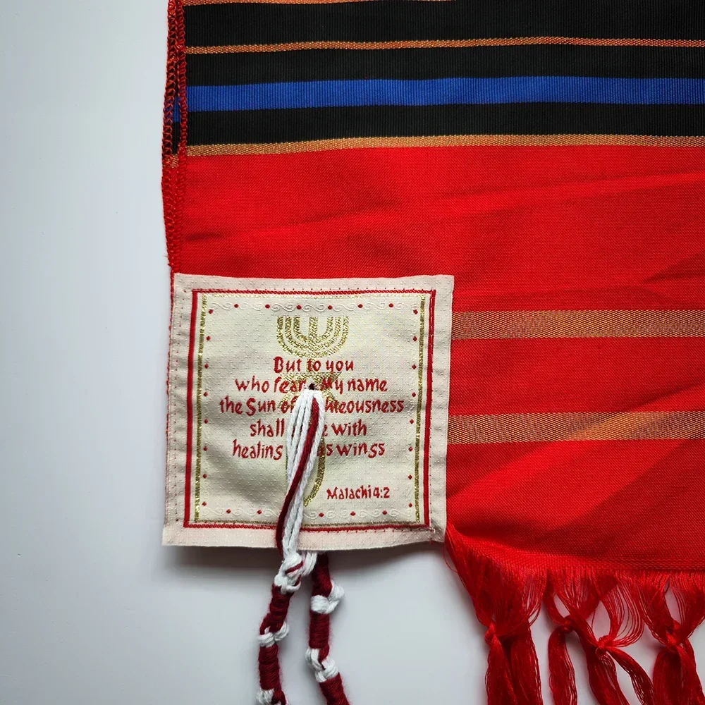 Exquisite Gift Packaging Women Prayer Shawl Red 50*180cm Praying Scarfs Wraps for men women priest 4