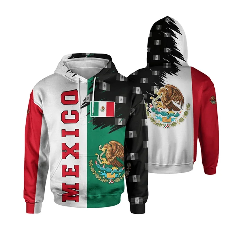 thumbnail image 1 of Sudadera con capucha con la bandera de México para hombre, sudadera con estampado 3D, sudadera con gráficos casuales, sudadera con capucha de gran tamaño para primavera y otoño, ropa de calle, 1 of 5