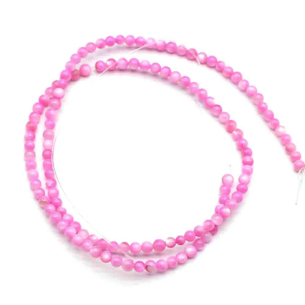Natural Shell Beads - 3mm Small Round Dyed Loose Spacer Beads for DIY Jewelry Accessories