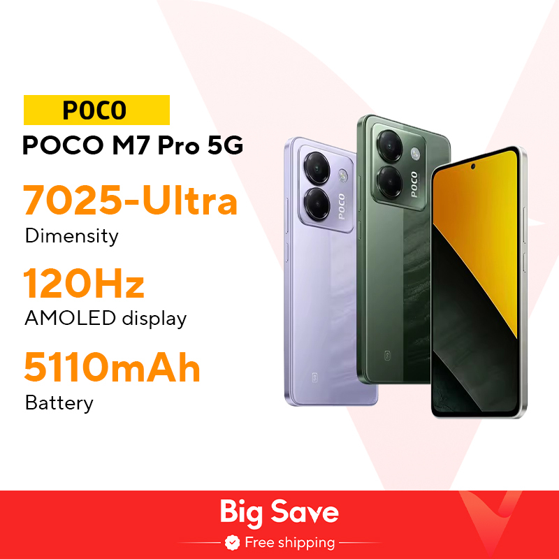 POCO M7 Pro 5G Global Version Dimensity 7025-Ultra 120Hz FHD+ Eye-care AMOLED Display 50MP camera with OIS NFC
