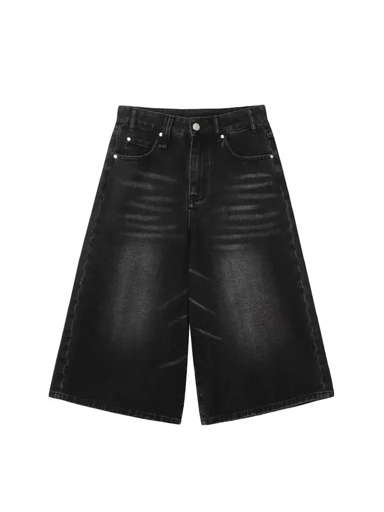 Jorts Bermudas Jeans Shorts Alt Clothes Y2K Women Vintage Streetwear Breeches Korean Harajuku Denim Wide Leg Trouser Short Pants