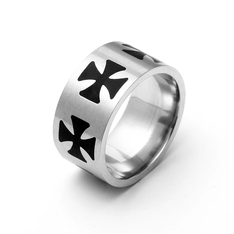 MOREDEAR 8MM Titanium Rings for Men and Women Birthday Gift triangular pattern discredit Ring 