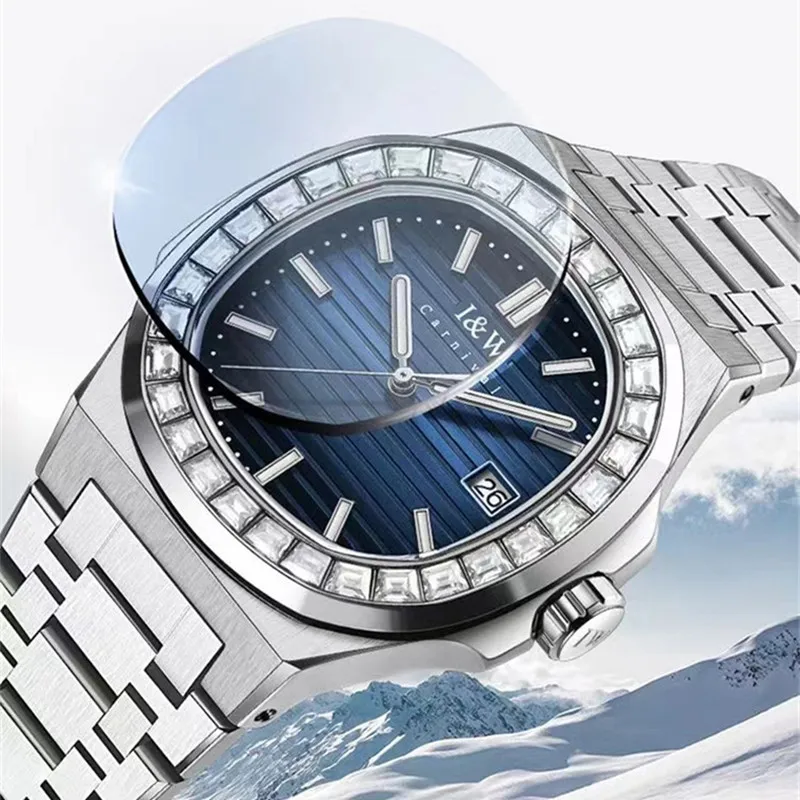 Relogio CARNIVAL Mechanical Business Watch for Men Brand Luxury Diamond Automatic Wrist Watch 50M Waterproof 2023 Reloj Hombre