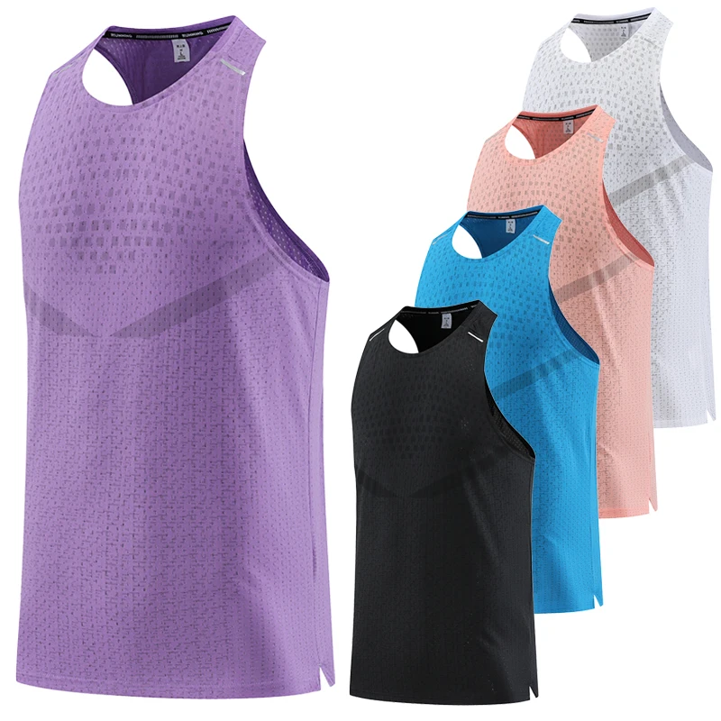 GUSTAVE Gym Vest for Men with Breathable Mesh and Quick-Dry Ice Silk Fabric | Black Sleeveless Top