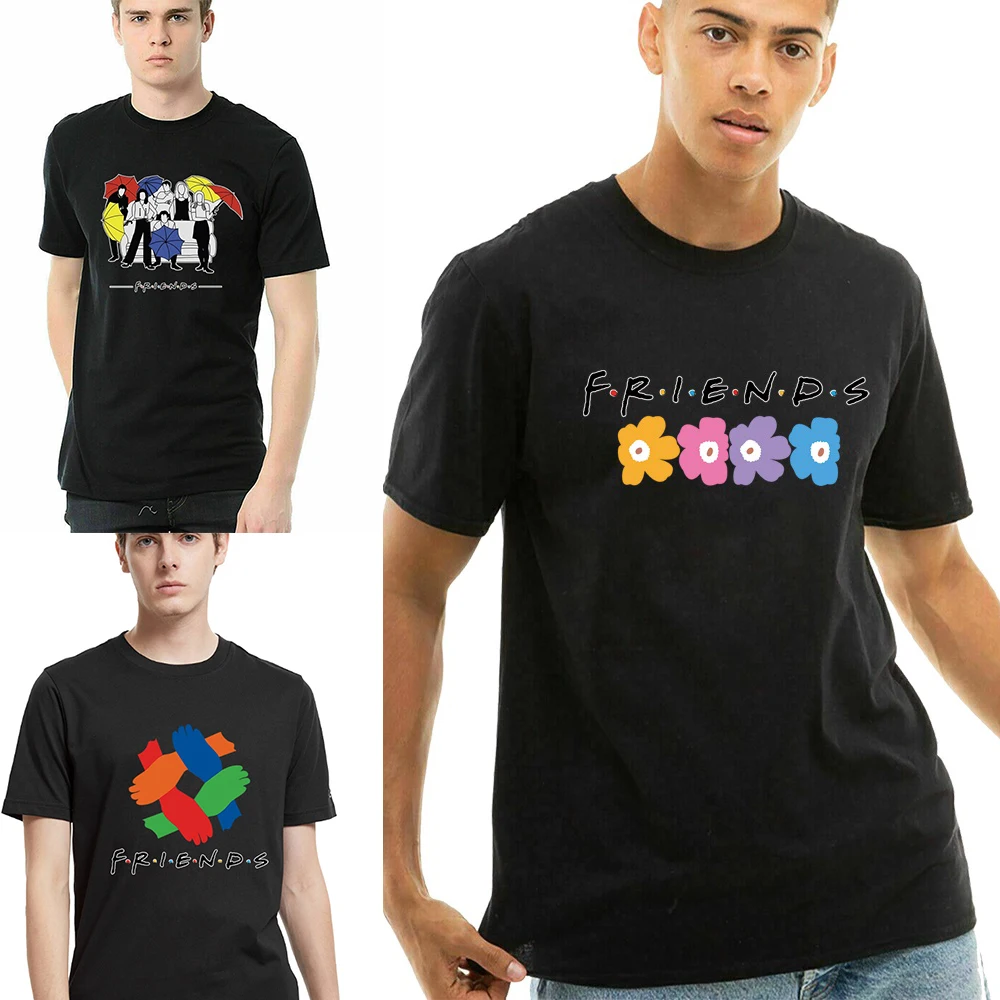

Summer Short-sleeve T-shirt Friends Pattern Print Casual Short Sleeve Fashion All-match Tees Men T Shirt for Men Comfortable Top