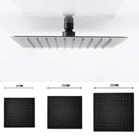 ฝักบัวเรนชาวเวอร์สแตนเลสสีทองขัดเงา 8/10/12 นิ้วสแควร์ท็อปติดตั้งเพดานห้องน้ำติดตั้งง่ายก๊อกน้ำ 1