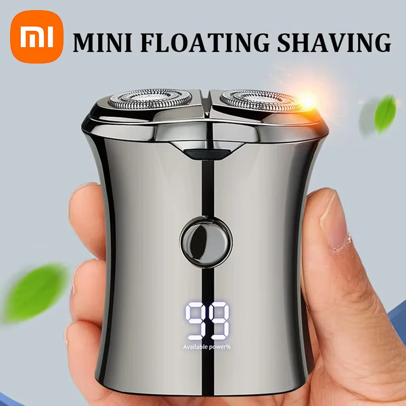 Xiaomi Mini Electric Shaver Waterproof Face Trimmer Portable Wet & Dry Rotary Razor Rechargeable Travel Shaver Digital Display for electric shaver beard trimmer