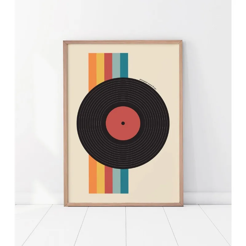 Vintage Vinyl Record Canvas Art - Minimalist Turntable Wall Decor