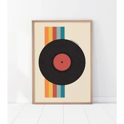 Vintage Vinyl Record Canvas Art - Minimalist Turntable Wall Decor - 40X60cm Unframed (12)