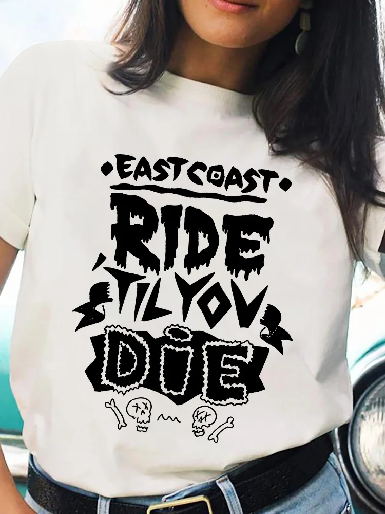 

T-shirts For Woman Characters O-neck Tops Ladies Casual Basic Short Sleeves Shirt White Tshirt Female Writing Printed Summer
