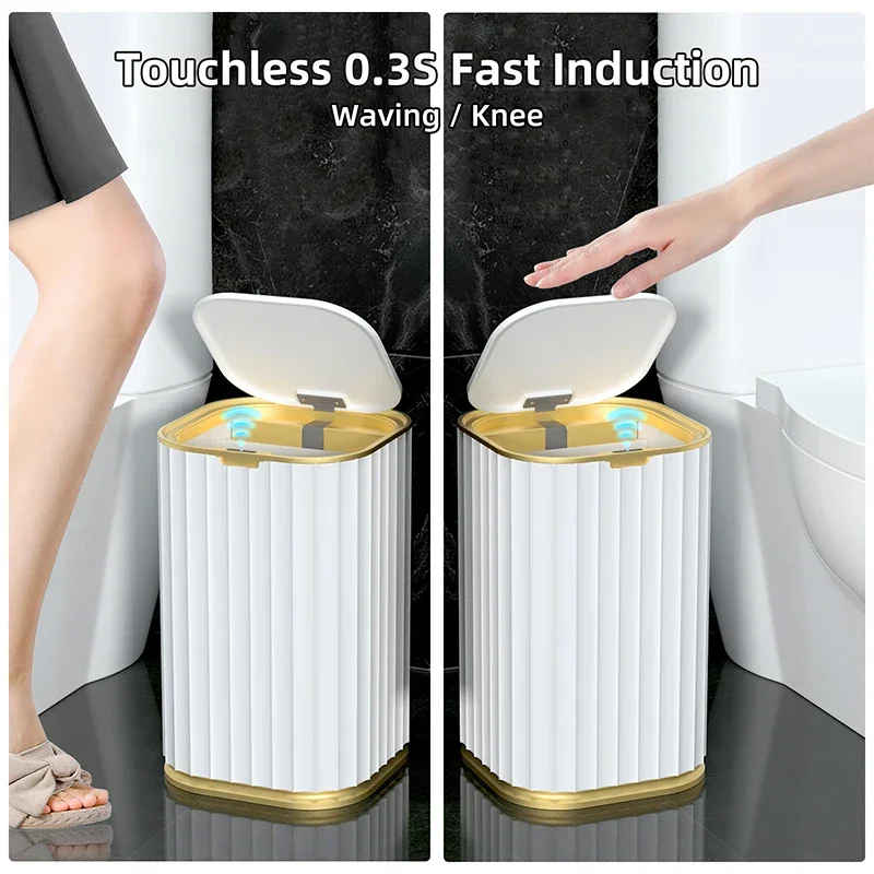 Trash Can 9/12/15L Smart Automatic Induction Kitchen Bathroom