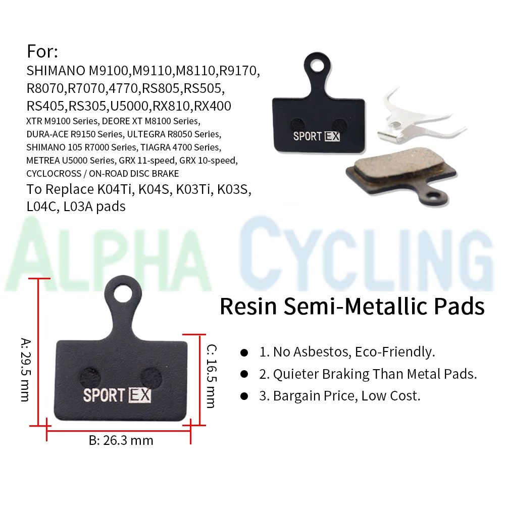자전거 브레이크 패드 시마노 XTR M9100, Dura Ace R9170, Ultegra R8070, R5000, RS805, RS505, RS405 캘리퍼스, 4 쌍용