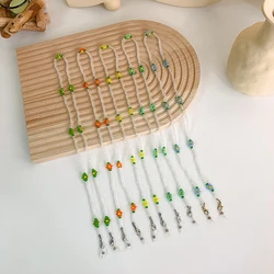 Multifunctional Mask Anti-dropping Chain Small Fresh Crystal Bead Glasses Chain Beaded Flower Mask Chain Necklace Sweater Chain