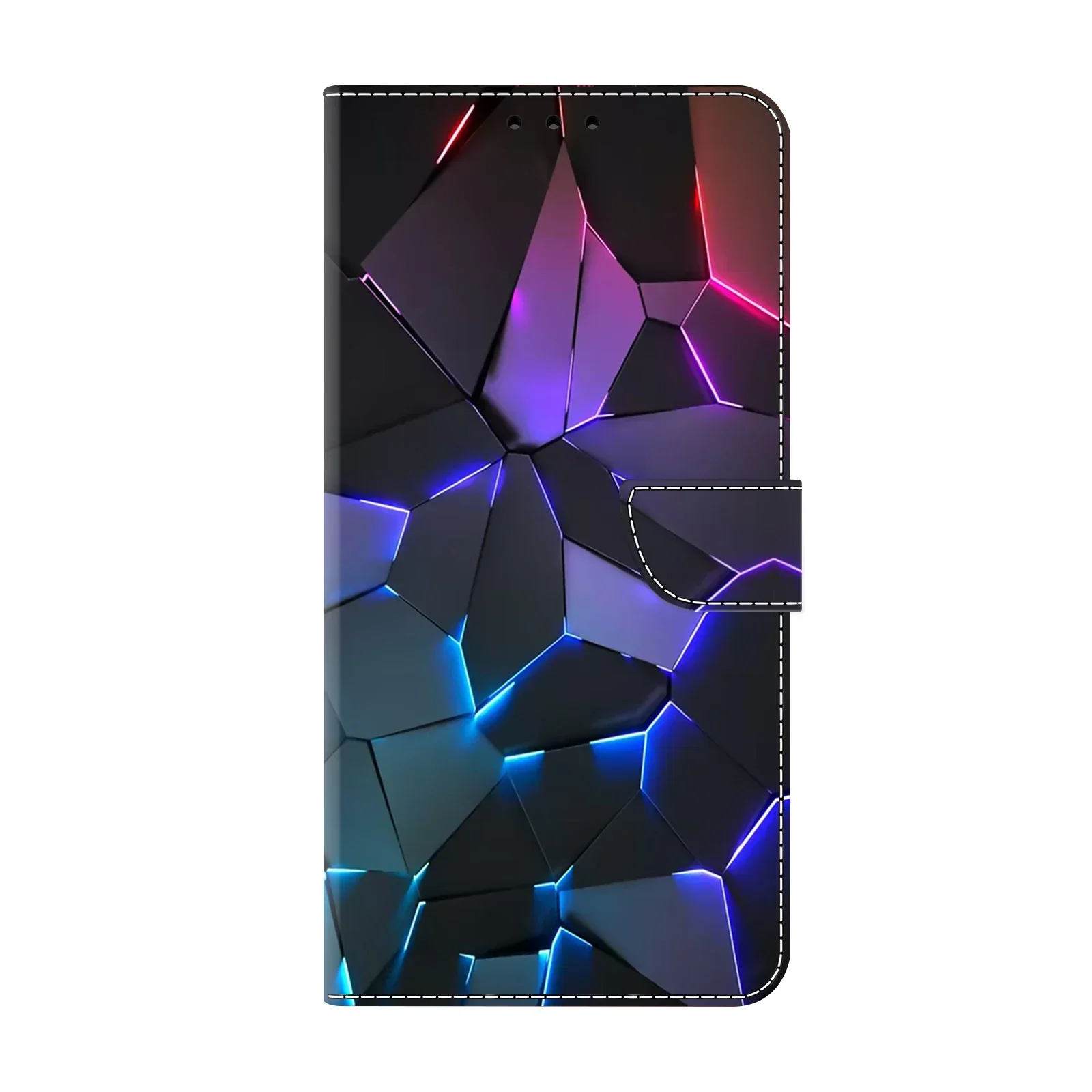 Stylish 3D Painted Magnetic Flip Wallet Phone Case Cover
