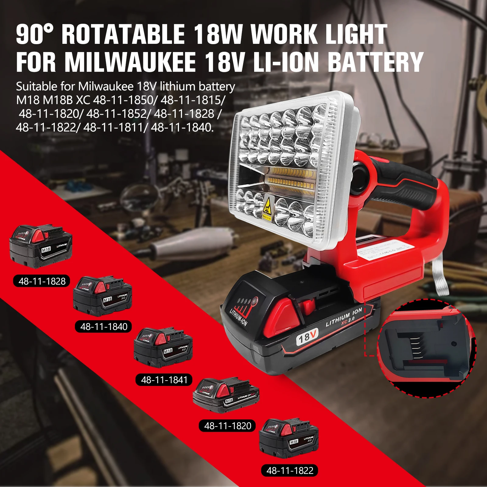 пŰ ޴ LED ۾,  LED ÷ Ʈ,  , USB Ʈ, 18W, 2000LM, 18V ͸