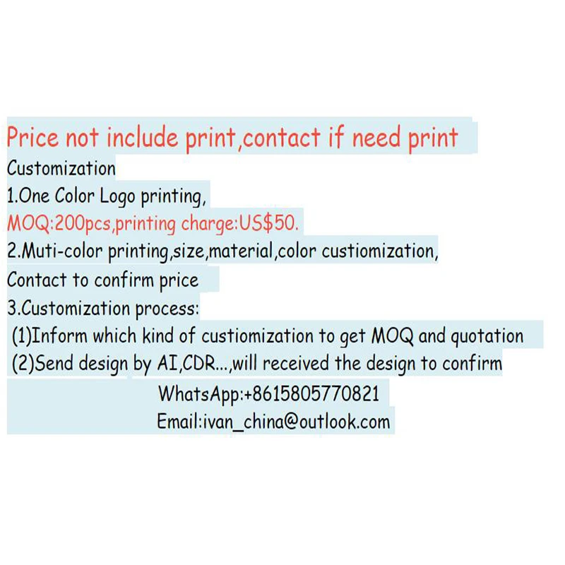 20 pcs personalized custom logo shopping bag with your own brand logo printed for promotion