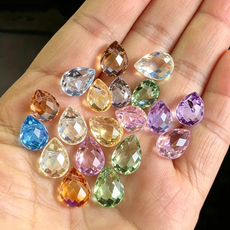 8*10mm bunte tschechische Kristall-Wassertropfenperlen in AB-Farbe, facettierte Perlen für die Schmuckherstellung, DIY-Halskette, Ohrring-Zubehör, Großhandel