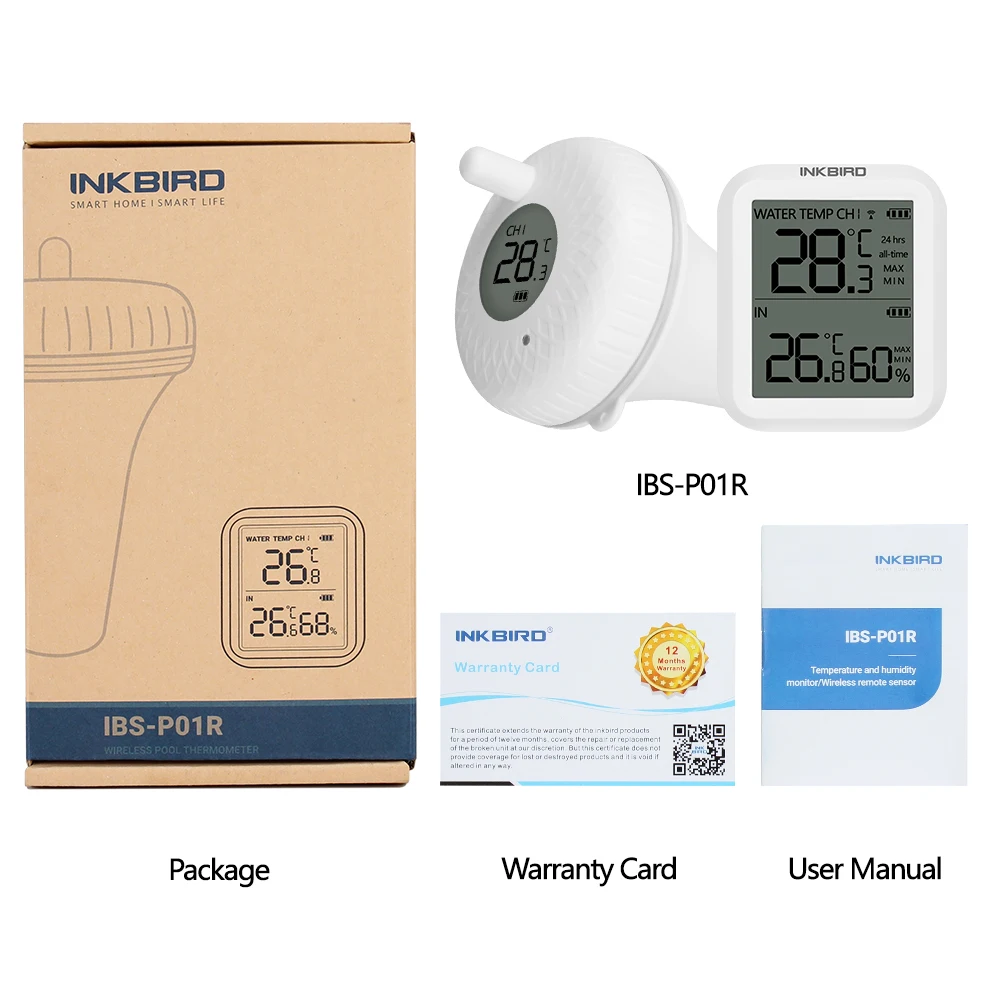 Inkbird Wireless Digital Hygrometer Indoor Outdoor Thermometer ITH-20R One Receiver One Transmitter / Factory in China