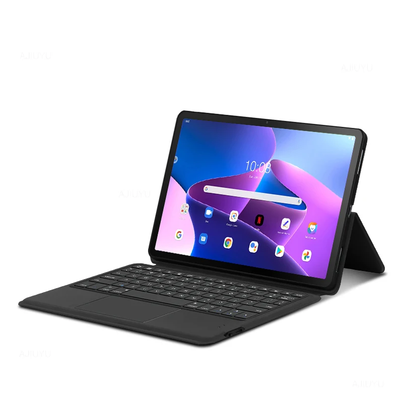 케이스 레노버 탭 M10 플러스 3 세대 10.6 인치 TB-125FU 커버 M10 플러스 Gen 3 태블릿 터치 패드 블루투스 키보드 케이스 쉘