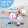 JOYFY Kids Bouncy Unicorn Horse Ride On Toys Bouncer Bouncing Animal Hopper Inflatable Hopping Toy for Birthday Christmas Gifts