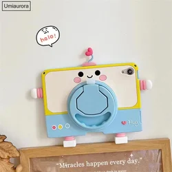 Cartoon Tablet Cover - Kids Silicone Rotating Stand Case, 10 - 12 inch for Honor X9 11.5 inch (02 360 Cute TV)