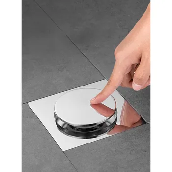 Allcopper ท่อระบายน้ําชั้นเด้งกดแมลงและท่อระบายน้ําระงับกลิ่นกายห้องอาบน้ําปิดผนึกอ่างอาบน้ําสระว่ายน้ําเท้าดําเนินการที่มองไม่เห็น 1