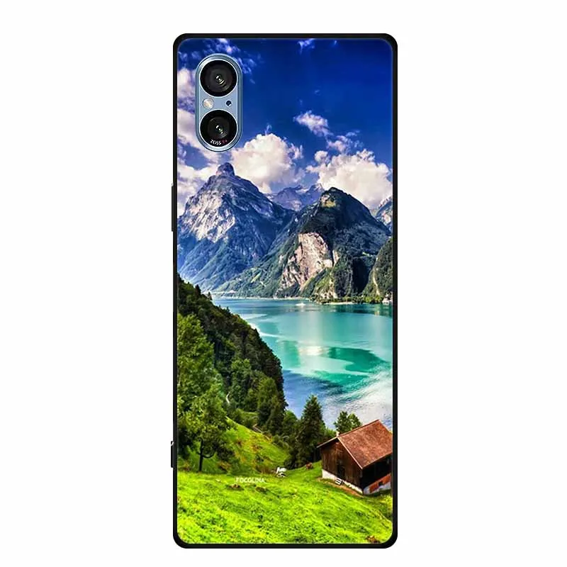 Stylish Black Silicone Soft Phone Case with Fashion Pictures