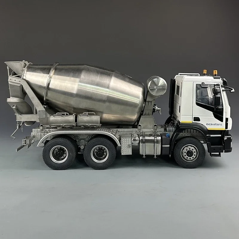 Rc 1/14 Truck Model 6x6 Cement Mixer Wheel Minus Axle Full Metal Remote Control with Open Door LESU Toys for Boys 5