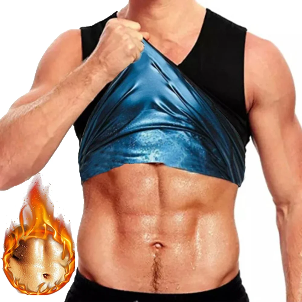 Men Fitness Sauna Sweat Vest Heat Trapping Sportswear Fat Burning Shaper Waist Slimming Sauna Suit Workout Compression Tank Tops Best Sellers In Sports & Entertainment