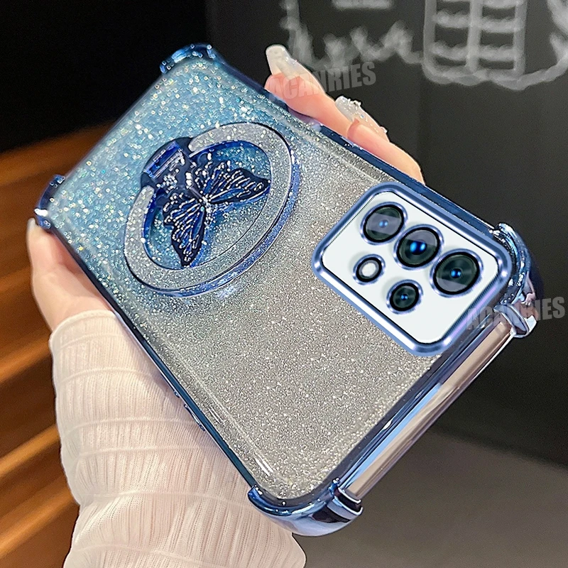Glitter Butterfly Plating Silicone Shockproof Phone Case