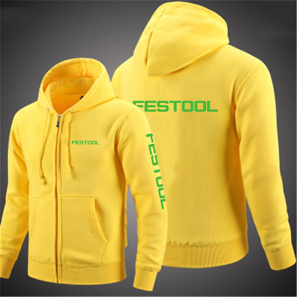 Festool Tools 2023 New Spring and Autumn Simple Popular Printing Tops Casual Print Solid Color Zipper Pullover Versatile Coat