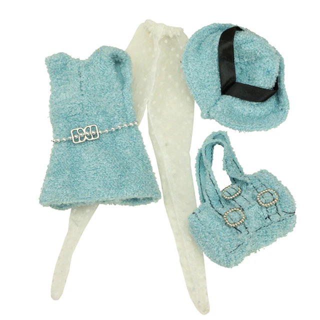 Fashion Outfits For Barbie Doll Clothes Set For Barbie Shirt Pants Shoes Glasses Crown Purse Hat Toys 1/6 Dolls Accessories No.3 set