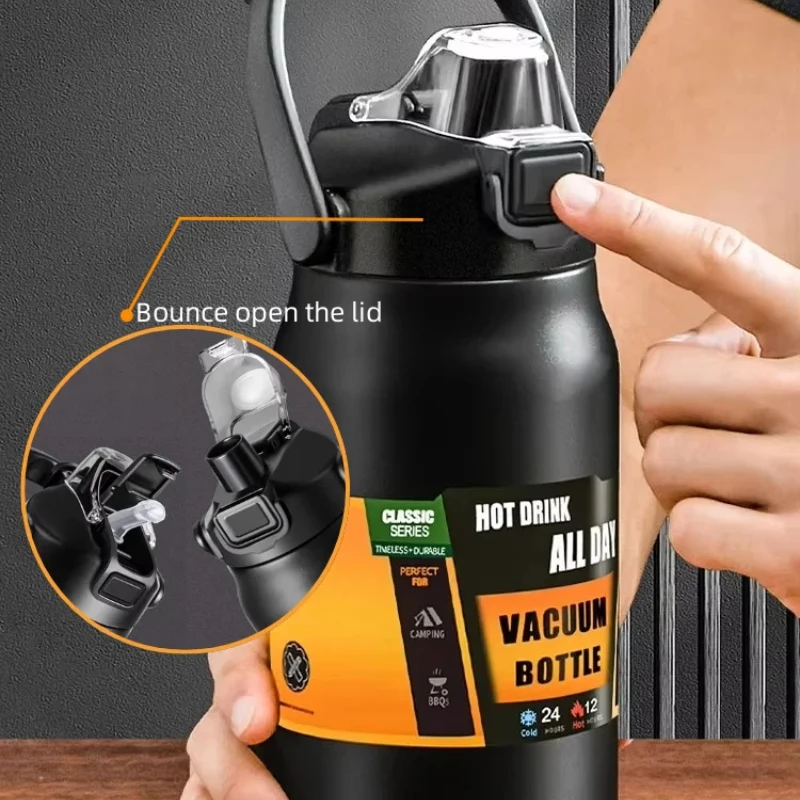 304 Stainless Steel Insulated Cup, Outdoor Portable Vacuum Bottle, Hot and Cold Sports Large Capacity Water Bottle