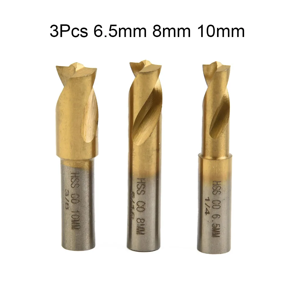 

3 Pcs Countersink Bit Drill Bit 6.5/8/10mm HSS Cobalt Spot-Weld Cutter Welding Tools Titanium Plating For Power Drill Tools