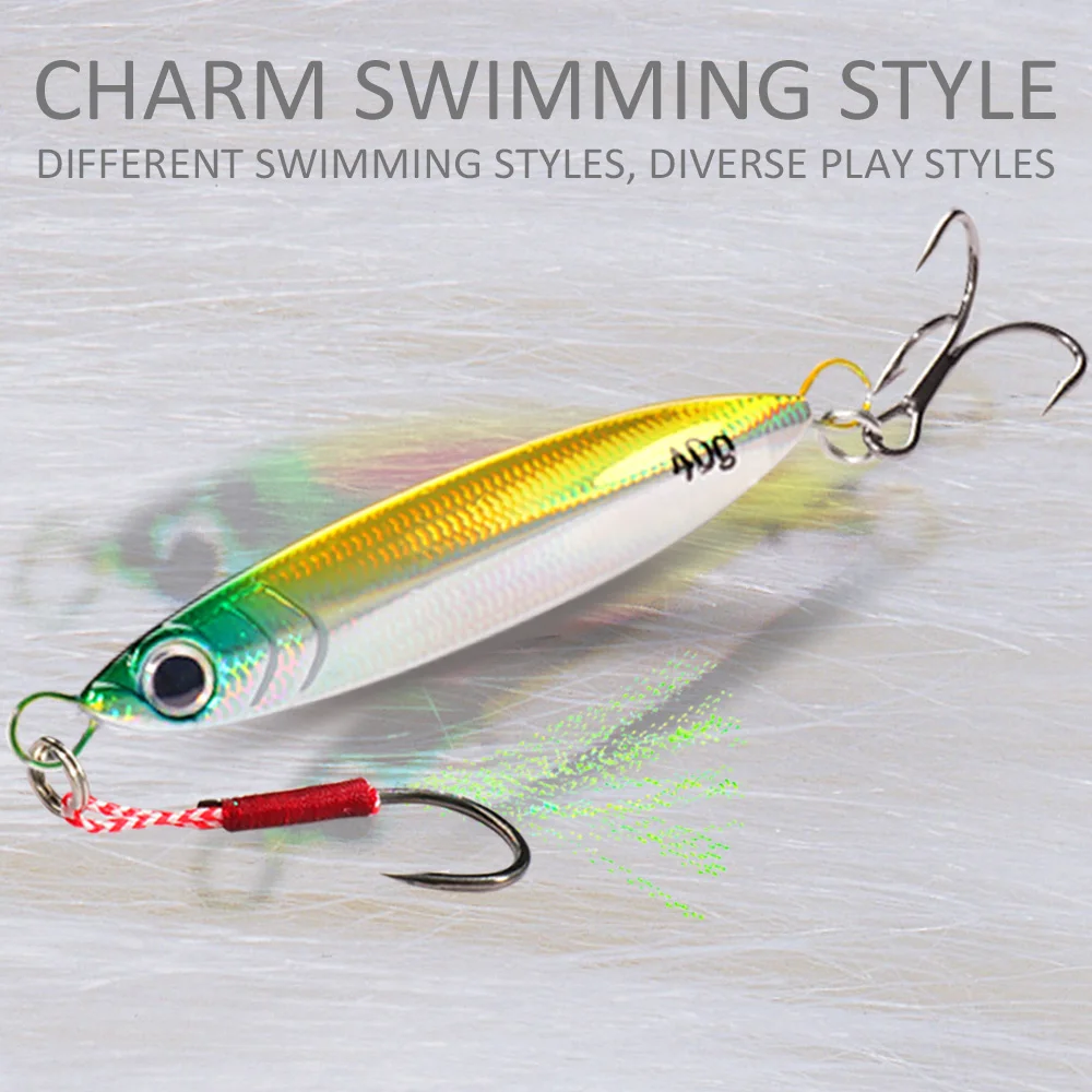 5 stücke Metall Jig Köder kit 7g 10g 20g 30g 40g Spinner Sinking Bleistift angelgerät Feder Drillinge Pesca Cast 2/3/5 stücke Köder – Detail 6