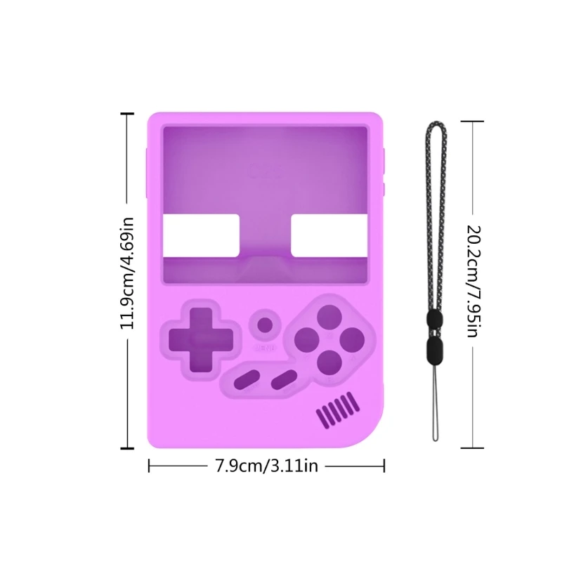 게임 패드 커버 실리콘 보호 케이스 끈 게임 콘솔이 포함된 긁힘 방지 하우징 RG35XX용 전체 커버리지 쉘