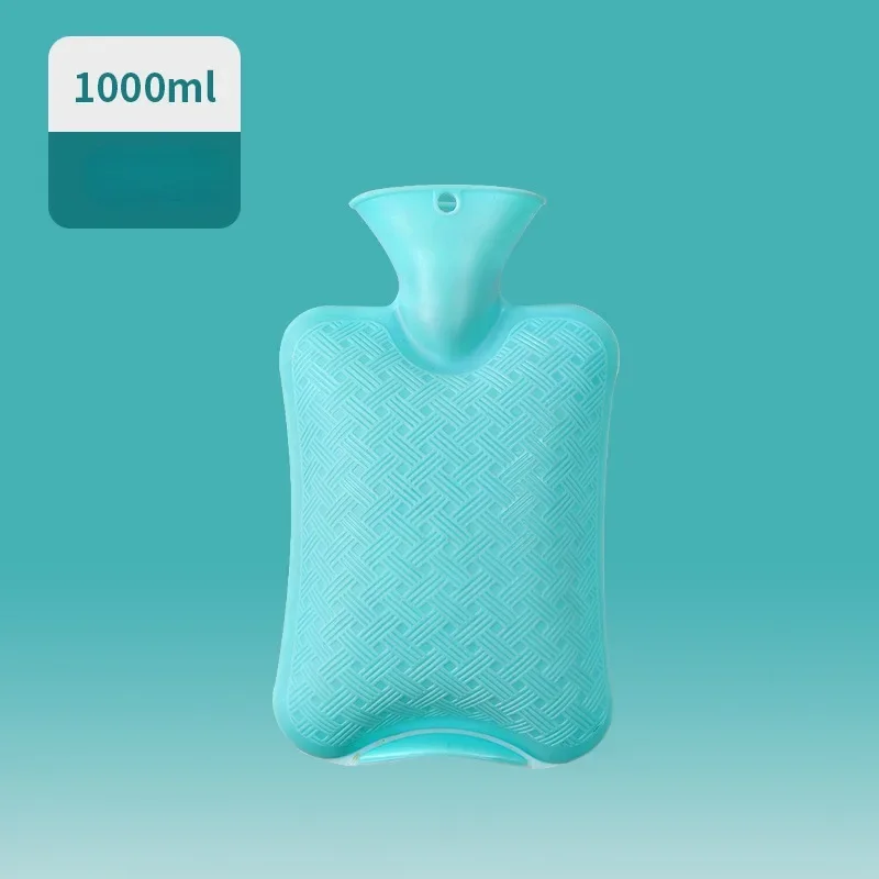 1Pc 1000ml 뜨거운 물 병 단색 두꺼운 PVC 실리콘 고무 뜨거운 물 병 관개 손 따뜻하게 따뜻한 궁전 따뜻한 가방