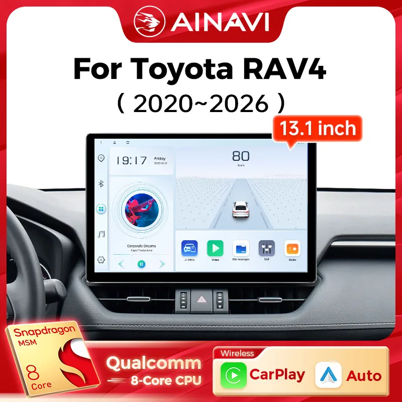 Ainavi 13.1-Inch Car Radio for Toyota RAV4 2019-2025 4G Android 13