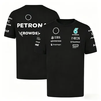 T-Shirt Stile Racing 2026, Collo Tondo, Manica Corta, Casual, Traspirante, in Poliestere, per Uso Quotidiano, per Appassionati di Motorsport Maschili