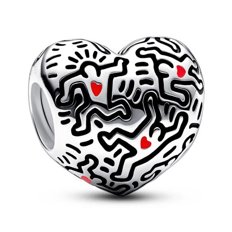 

Original Moments New Line Art People Bead Charm Fit Pandora 925 Sterling Silver Bracelet Bangle Diy Jewelry