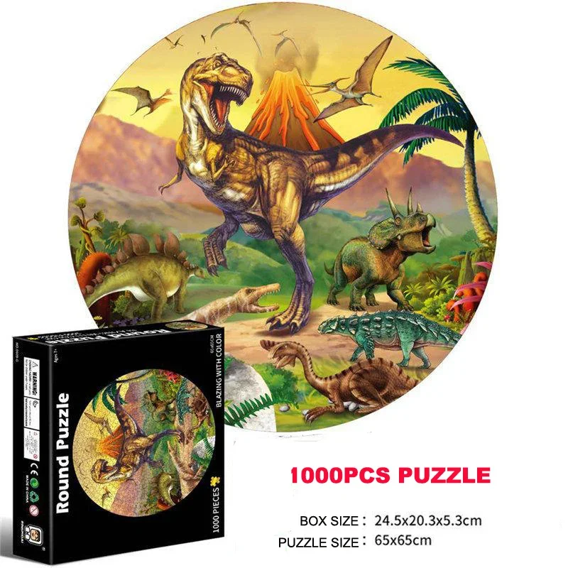 65CM Round Puzzle 1000 Pieces Kid 3D Earth Moon Constellation Rainbow Paper Assemble Jigsaw Puzzle Games Education Toy For Adult 5