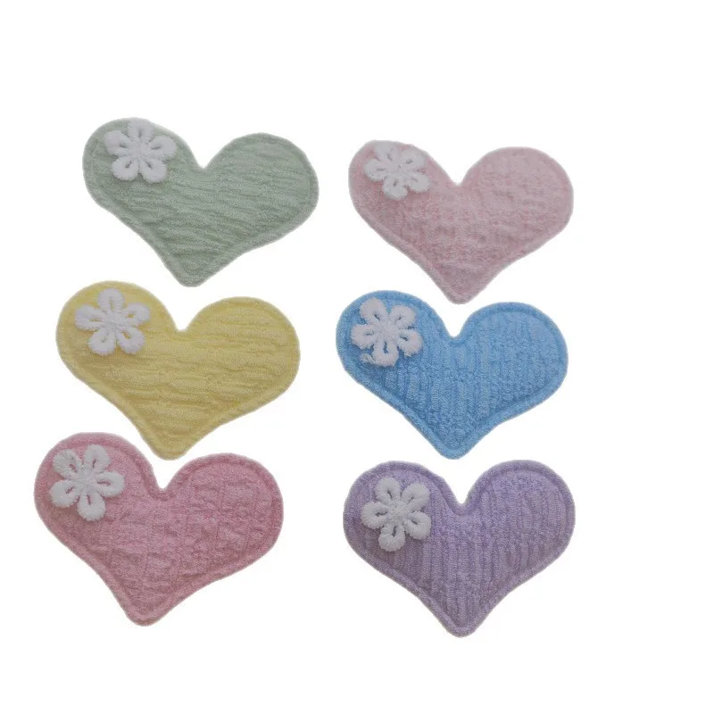 36 Stück Stoff-Herz-gepolsterte Applikationen für Stirnband, Haarspange, Zubehör, Stoff, Hüte, Dekoration, Patches – Detail 2