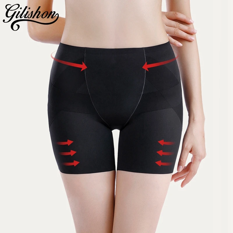 Women's Seamless Hip Lift Shaping Underwear Tummy Control Panties Slimming Shorts Mid Waist Antibacterial Soft Silk Panty