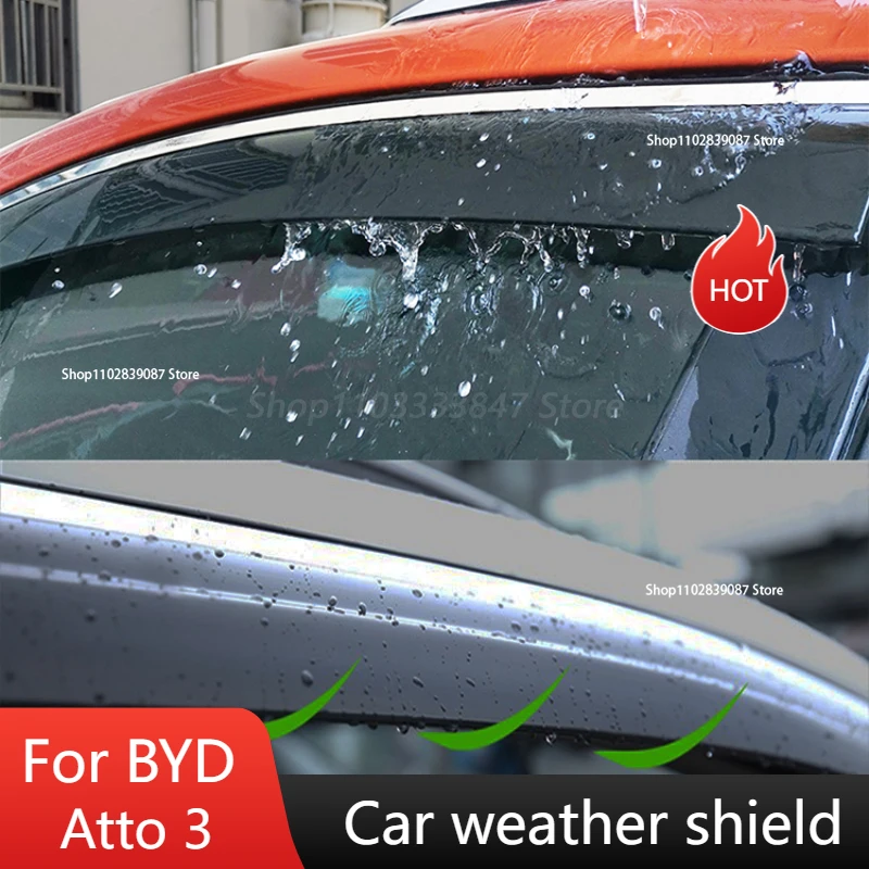 

Козырек для окон BYD atto 3, солнечные и дождливые окна, брови и экраны, специальные декоративные дождевые полосы для модификации автомобиля