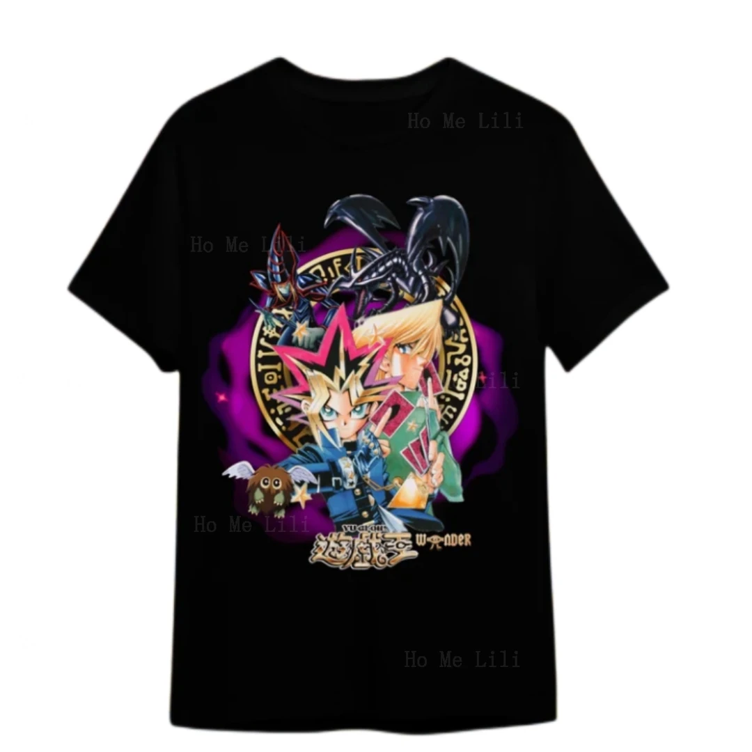 Vintage Hero Duo Duel Tee Yugioh Card God Dark Magician Maglietta Da Uomo Personalizzata Anime In Stile Giapponese